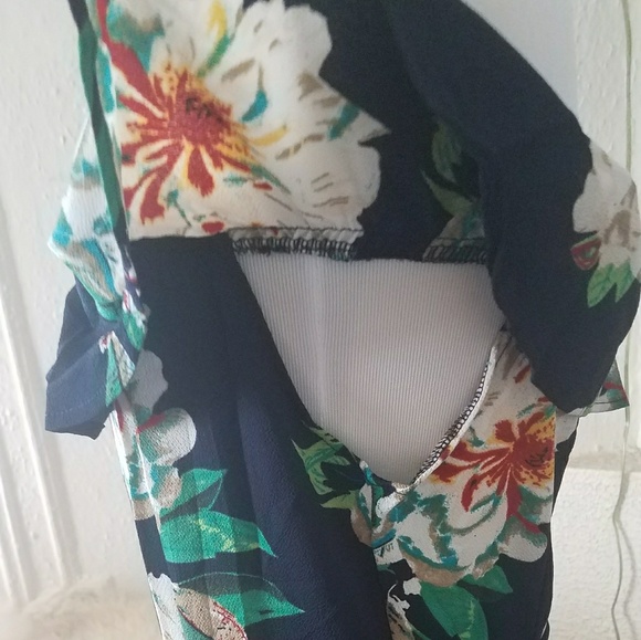 Black Off The Shoulder Floral Dress NWT - Picture 4 of 6